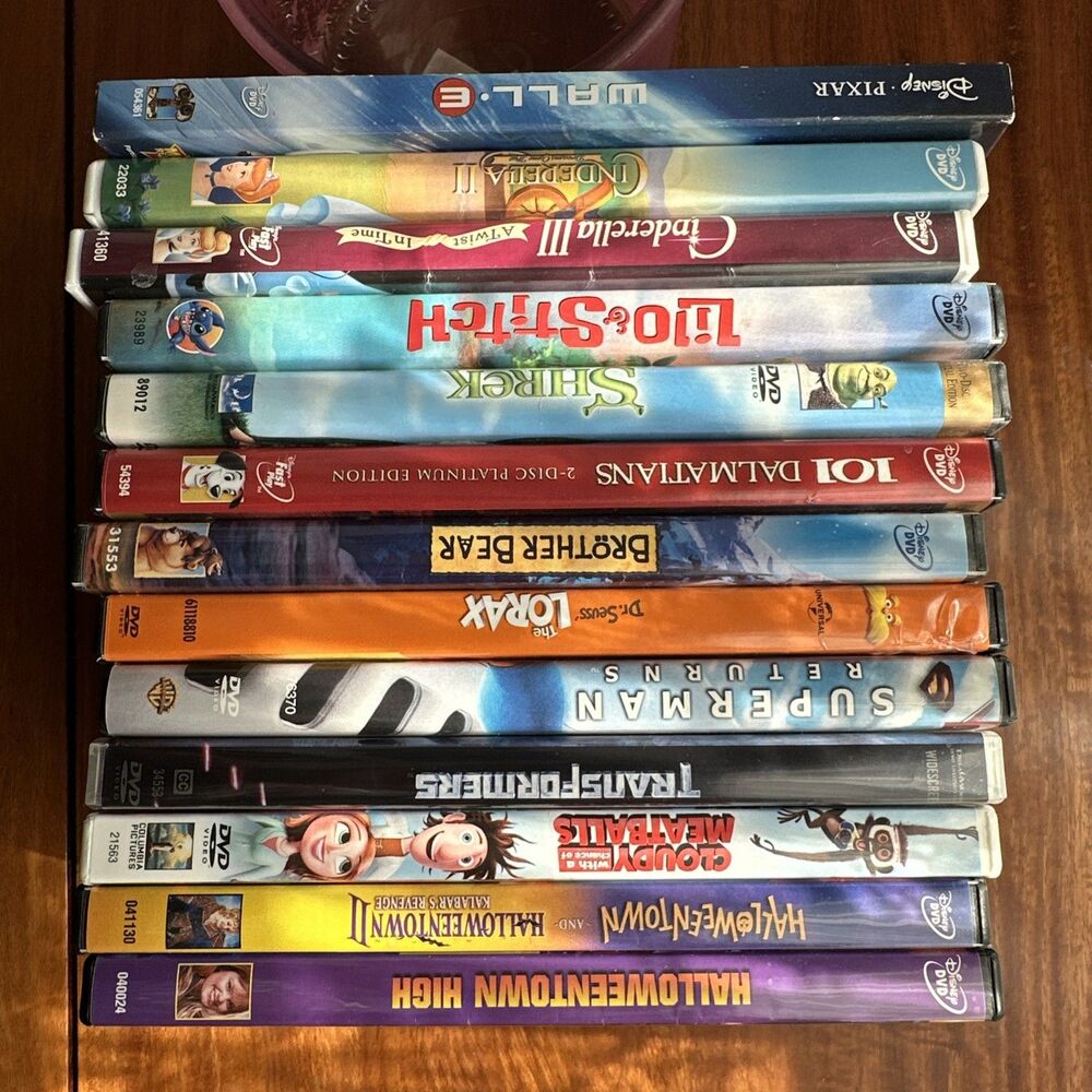 LOT OF 13 Kids DVD Movies: Cinderella, Shrek, Lilo And Stitch And More